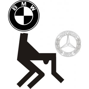 Наклейка на машину "BMW делает Мерседес"