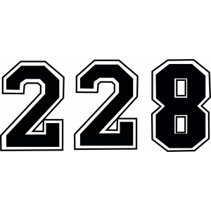 Наклейка на машину "228"