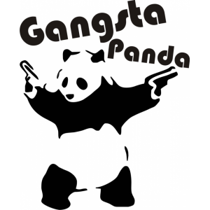 Наклейка на машину "Panda Gangsta