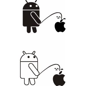 Наклейка на машину "Android and Apple