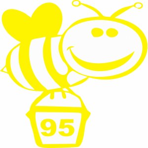 Наклейка на машину "Пчелка на бак версия 1"