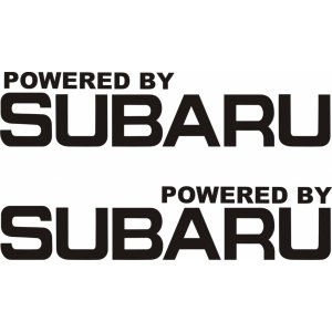 Наклейка на машину "Powered by SUBARU"