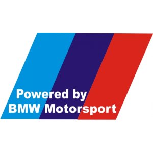Наклейка на машину "Powered by BMW Motorsport"