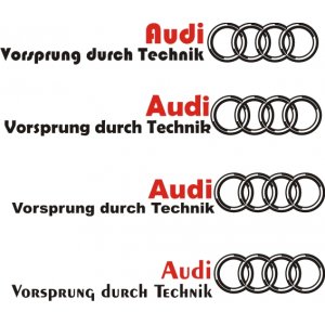 Наклейка на машину "Audi Vorsprung durch Technik"