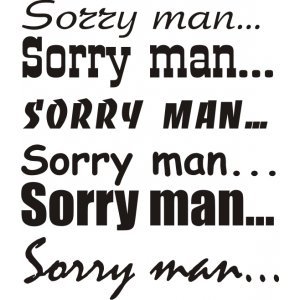 Наклейка на машину "Sorry man"