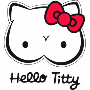 Наклейка на машину "Hello titty"