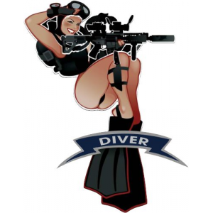 Наклейка на машину "Military pin up girls. Diver"