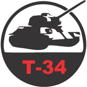 Наклейка на машину "Танк т-34 в круге"