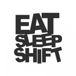 Наклейка на машину "Eat Sleep Shift"