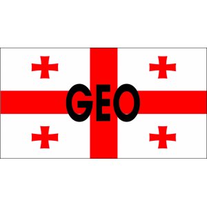 Наклейка на машину "Флаг Грузии с буквенным обозначением"