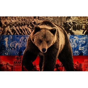 Наклейка на машину "Русский медведь версия 1"