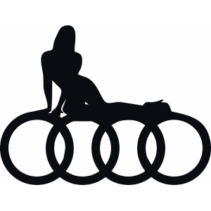 Наклейка на машину "Девушка и ауди Audi"