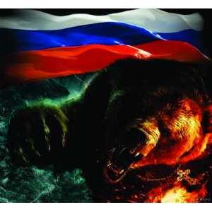 Наклейка на машину "Русский медведь полноцветная версия 2"