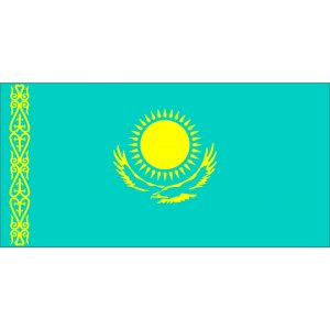 Наклейка на машину "Флаг Казахстана полноцветная"