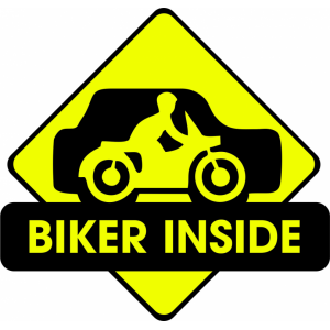 Наклейка на машину "Biker Inside. За рулем байкер версия 2. Мотоциклист"