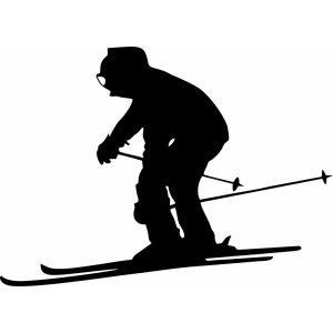 Наклейка на машину "Лыжник. Горные лыжи версия 4"