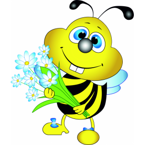 Наклейка на машину "Пчелка с цветами. Пчела полноцветная"