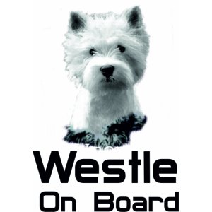 Наклейка на машину "Westie on board"