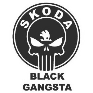 Наклейка на машину "Skoda Gangsta"