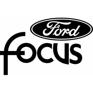 Наклейка на машину "Ford Focus надпись плюс logo"