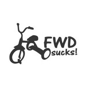Наклейка на машину "FWD Sucks"