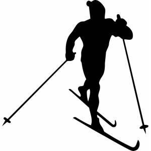 Наклейка на машину "Лыжник. Беговые лыжи версия 1"