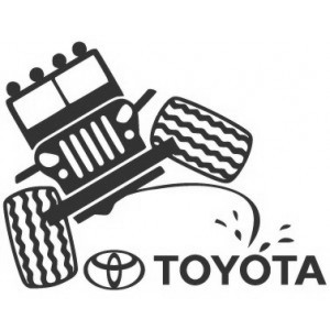 Наклейка на машину "Jeep Rules Toyota"