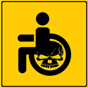 Наклейка на машину "Знак Инвалид версия 2. Череп"