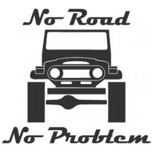 Наклейка на машину "No Road - No Problem"