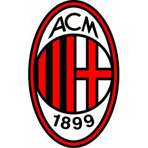 Наклейка на машину "AC Milan logo версия 1. Футбольный клуб Милан полноцветная"