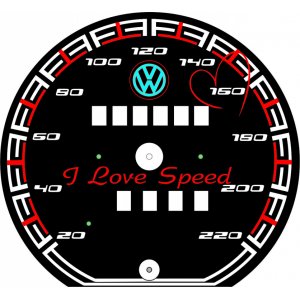 Наклейка на машину "Спидометр версия 1 полноцветная. I Love Speed"