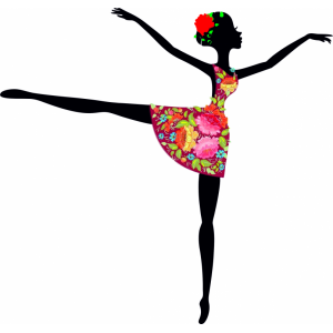 Наклейка на машину "Балерина в платье из цветов версия 1 полноцветная"