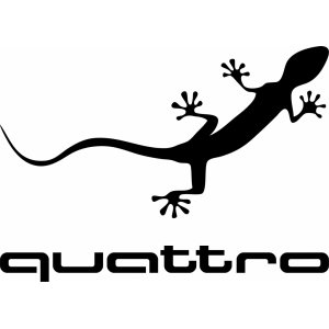 Наклейка на машину "Quattro Audi Ящерица. Logo"