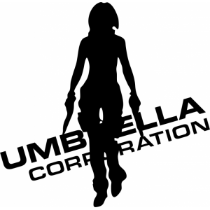 Наклейка на машину "Umbrella corporation версия 8. Девушка. Силуэт"