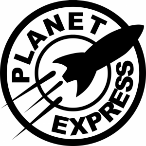 Наклейка на машину "Bender (Футурама) Planet Express версия 2"
