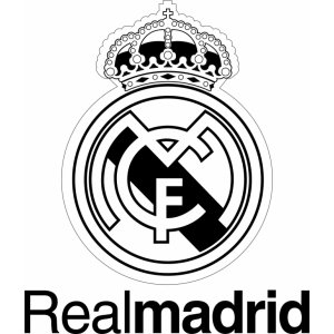 Наклейка на машину "Real Madrid Реал Мадрид полноцветная версия 2. Черно-белый вариант"