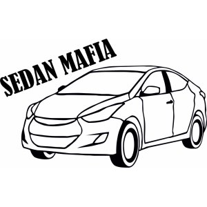 Наклейка на машину "Elantra mafia версия 3. Sedan mafia"