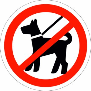 Наклейка на машину "Вход с животными (собаками) запрещен. версия 2"