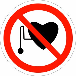 Наклейка на машину "Вход с кардиостимулятором запрещен. версия 1"