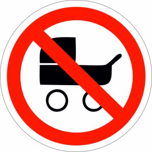 Наклейка на машину "Вход с колясками запрещен. версия 1"