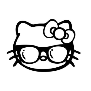 Наклейка на машину "Hello Kitty в очках"