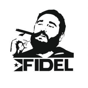 Наклейка на машину "Фидель Кастро с сигарой. Fidel Castro."