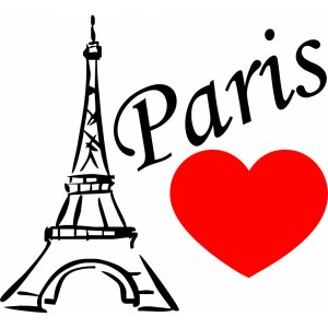Наклейка на машину "Я люблю Париж. Paris версия 4. Абстракция"