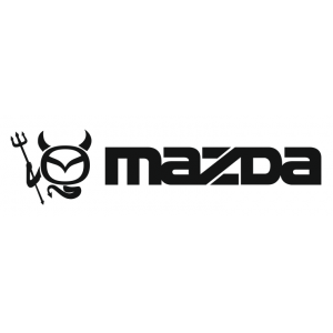 Наклейка на машину "Mazda надпись плюс Чертенок Мазда"