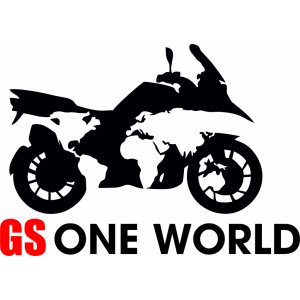 Наклейка на машину "GS One World. Мотоцикл вокруг света"