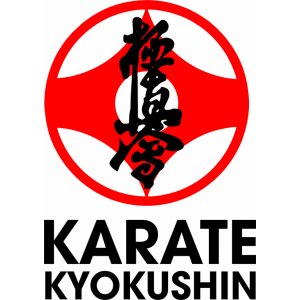 Наклейка на машину "KARATE Kyokushin. Канку (Kanku) и иероглиф"