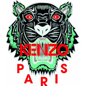 Наклейка на машину "Kenzo Paris. Tiger face. Кензо. Полноцветная"