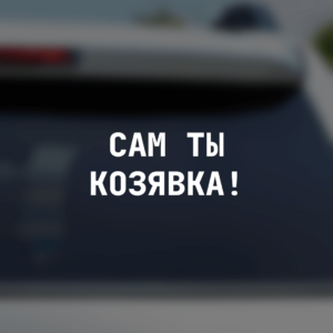 Наклейка на авто с надписью "Сам ты козявка!"