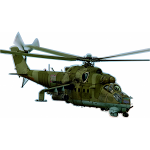 Наклейка на машину "Вертолет Ми-24. Полноцветная версия 1"