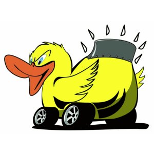 Наклейка на машину "Утка на колесах. Duck tail"